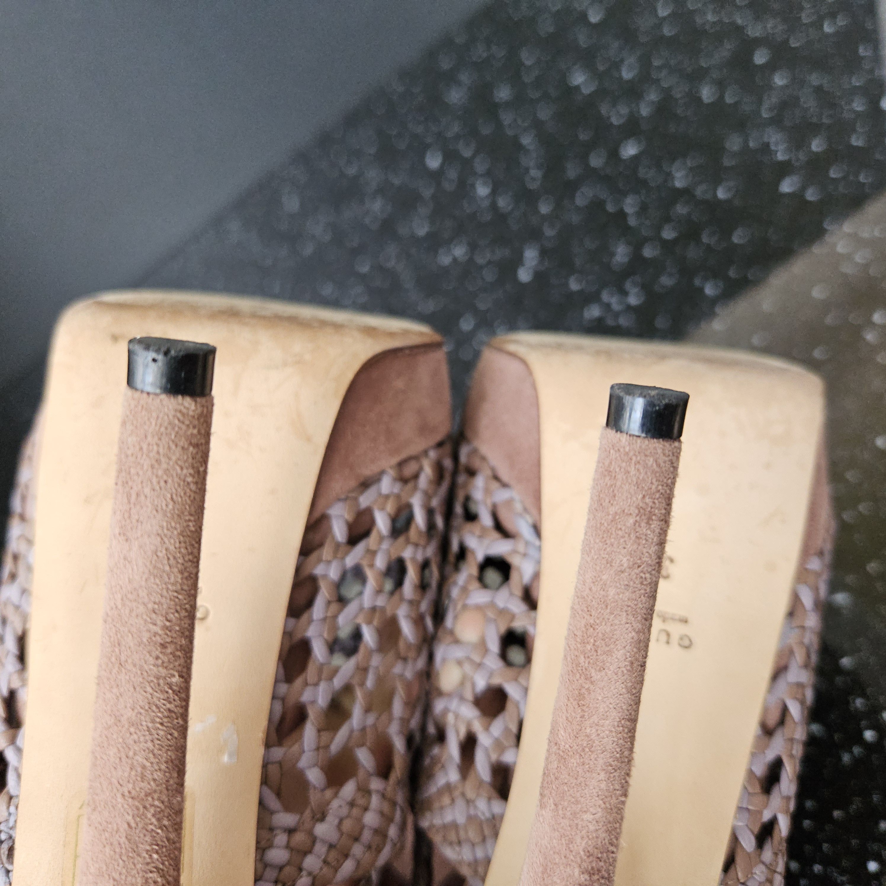 Gucci GUCCI Alhambra Brown Woven Leather Suede Platform Sandal Size US 9 / IT 39 - 9 Thumbnail