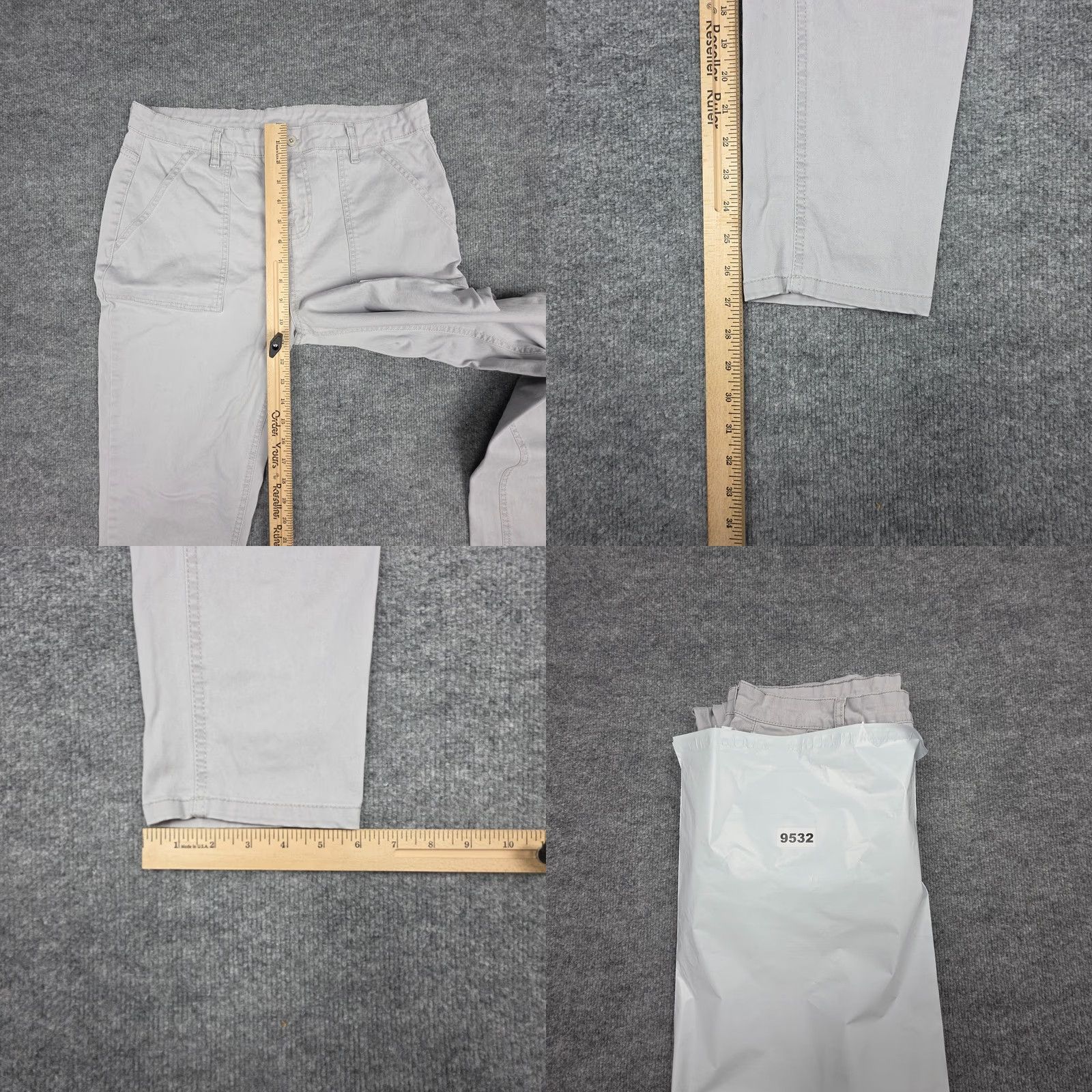 Vintage Wrap London Trousers Pants Women's 30 x 27 Gray Pockets Tapered Cotton Blend Size 30" / US 8 / IT 44 - 8 Thumbnail