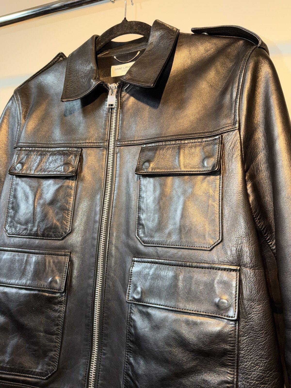 Hedi Slimane × Saint Laurent Paris Holy Grail 2012 Hedi Slimane Field Leather Jacket 52 50 M Size US L / EU 52-54 / 3 - 5 Thumbnail