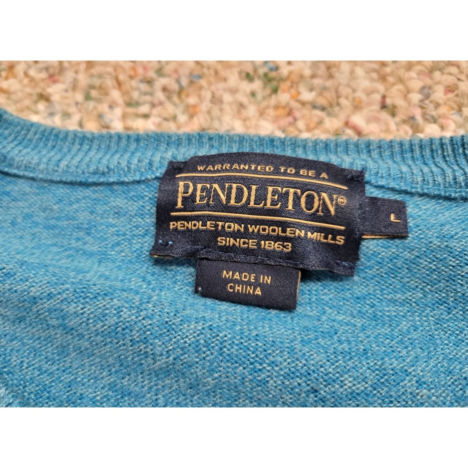 Pendleton Pendleton Sweater Mens Large Teal Knit Pullover Long Sleeve Casual Outdoor Size US L / EU 52-54 / 3 - 2 Thumbnail