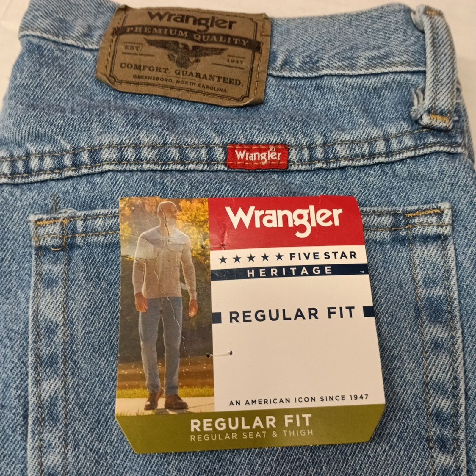 Wrangler Wrangler Regular Fit Five Star Jeans Men's 32x34 Blue Size US 32 / EU 48 - 2 Thumbnail