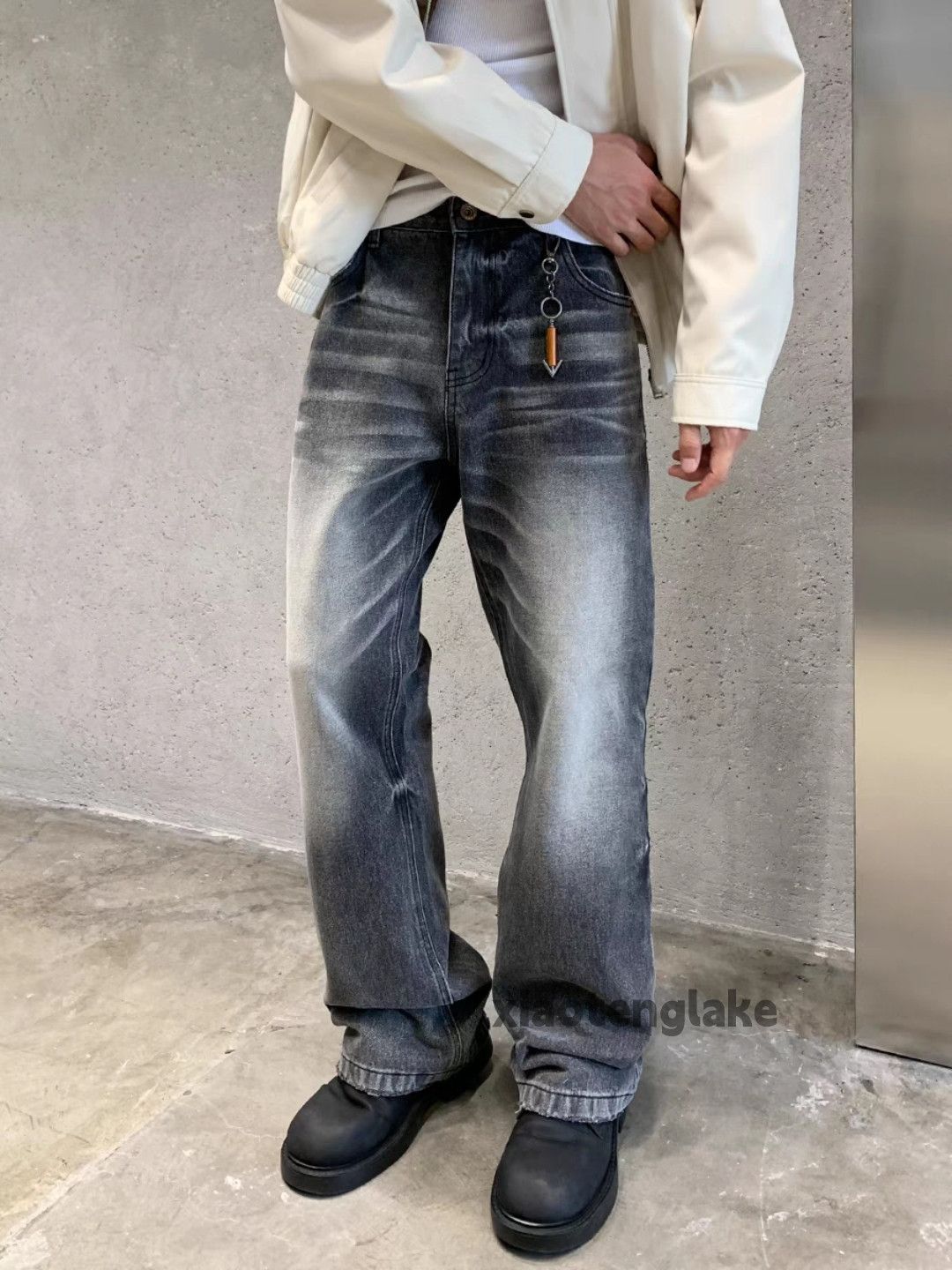 Jean × Vintage washed faded cleanfit yuppie loose bootcut flared jeans Size US 30 / EU 46 - 1 Thumbnail