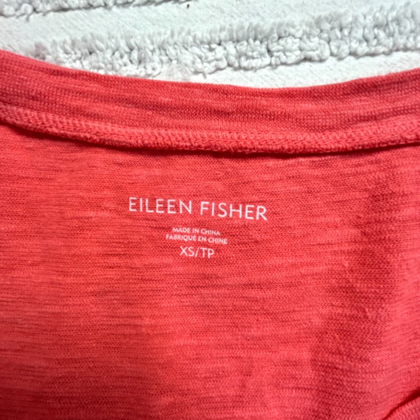 Eileen Fisher Eileen Fisher Womens T-Shirt Scoop Neck Cap Sleeve Red XS Pullover Casual Size XS / US 0-2 / IT 36-38 - 3 Thumbnail
