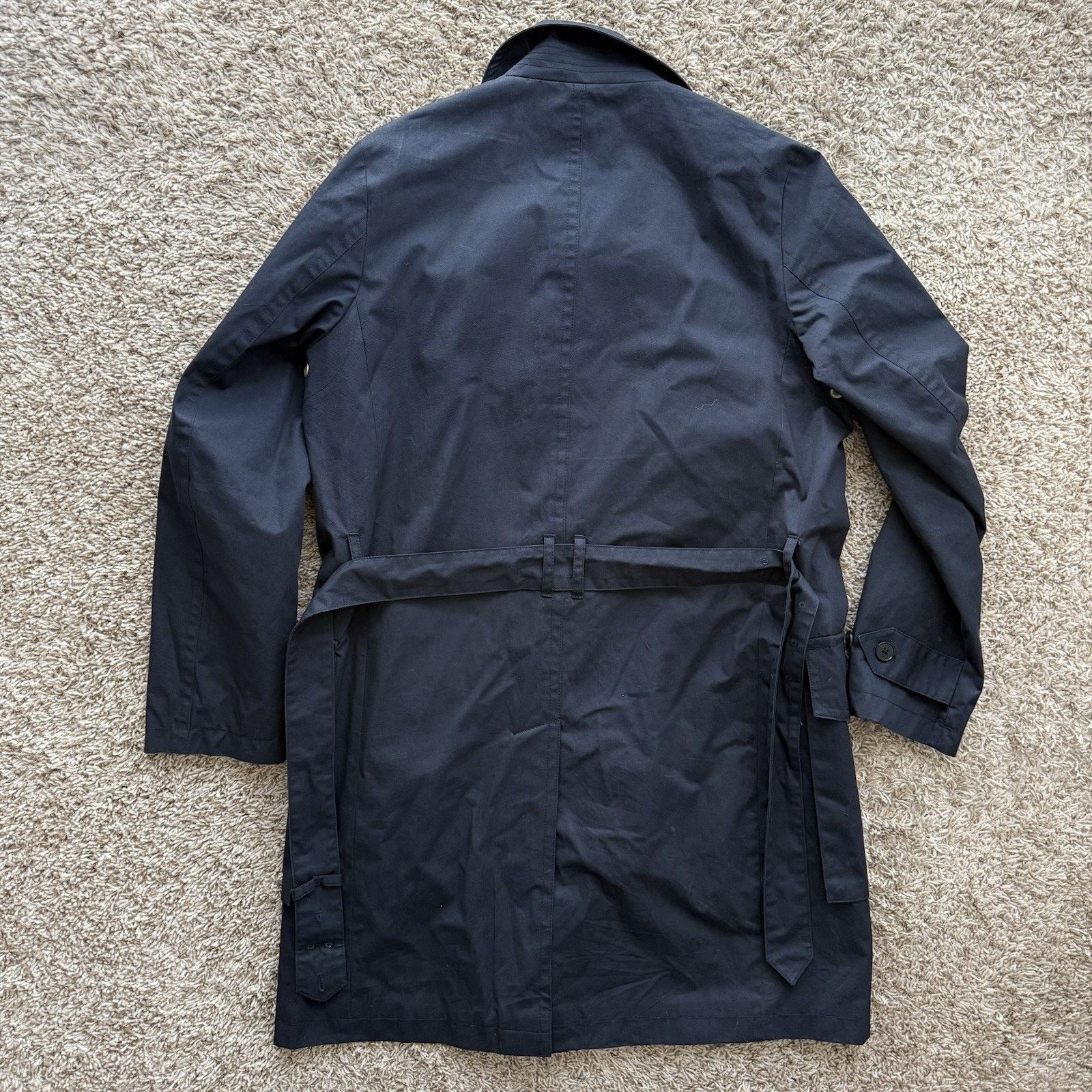 Paul Smith Paul Smith London Trench Coat Navy Belted Double Breasted Size US M / EU 48-50 / 2 - 2 Thumbnail