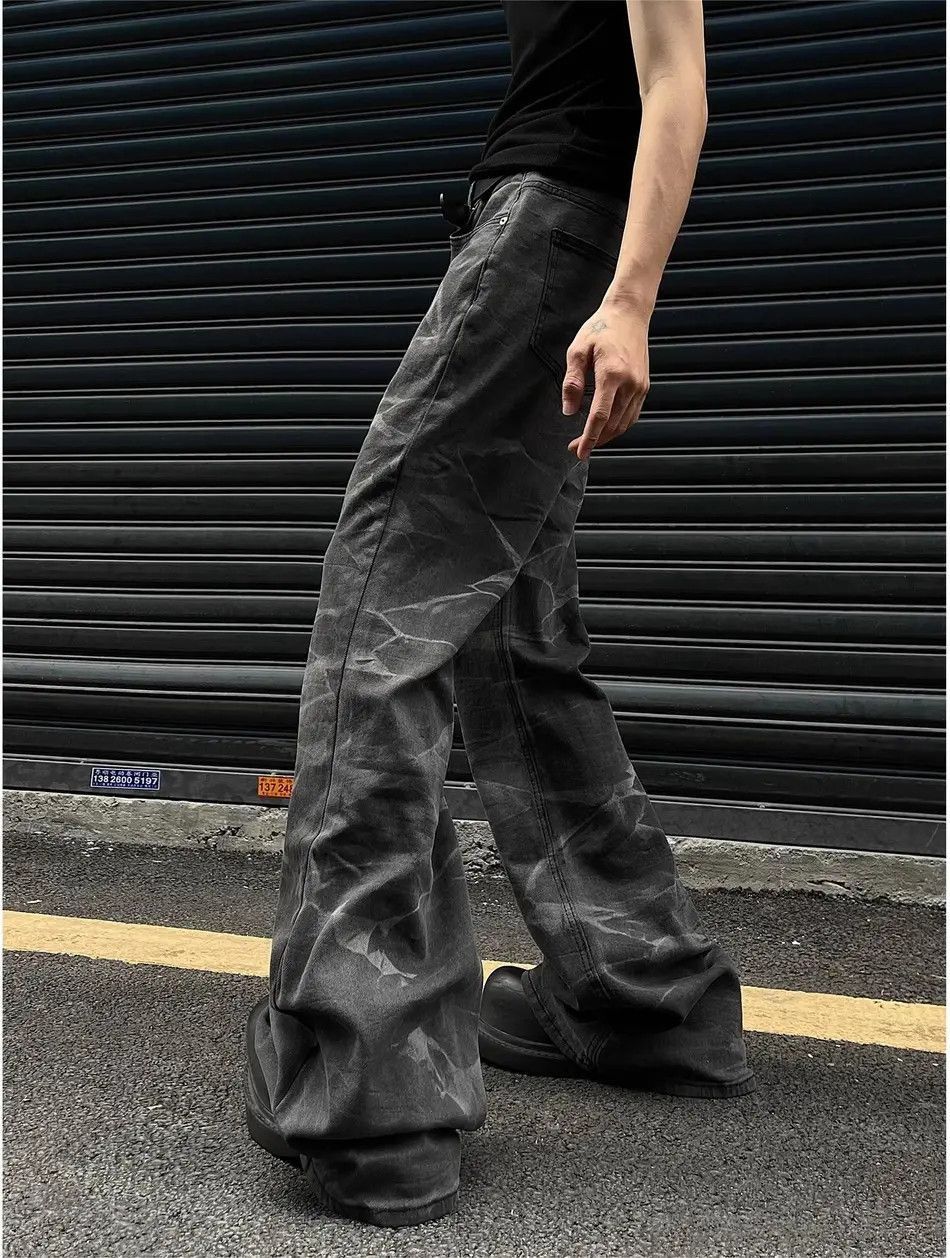 Japanese Brand Retro loose washed wave pattern jeans Size US 32 / EU 48 - 5 Thumbnail