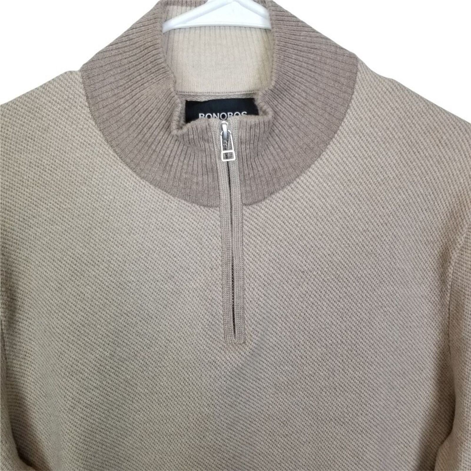 Bonobos Bonobos Mens Cotton Cashmere Sweater Neutral Minimalist Size US M / EU 48-50 / 2 - 2 Thumbnail