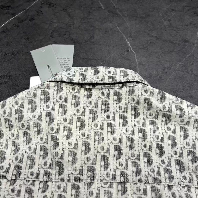Dior Dior Gray Logo Print Denim Shirt Jacket-2506 Size US M / EU 48-50 / 2 - 3 Thumbnail