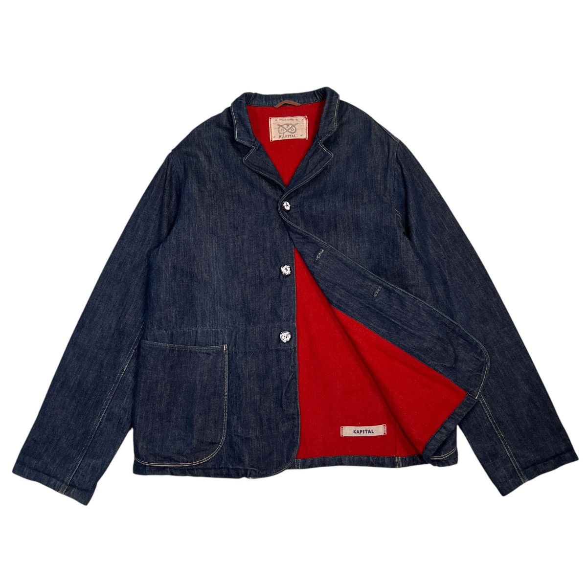 Kapital 🔥 Super Rare Archives Vintage Kapital Navy Denim Cpo Jacket Size US XL / EU 56 / 4 - 1 Thumbnail
