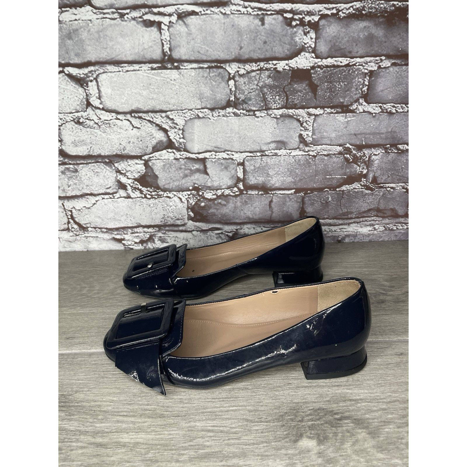 Whistles Whistles Navy Blue Patent Buckle Strap Pumps Block Heels Wo Size US 5.5 / IT 35.5 - 20 Thumbnail