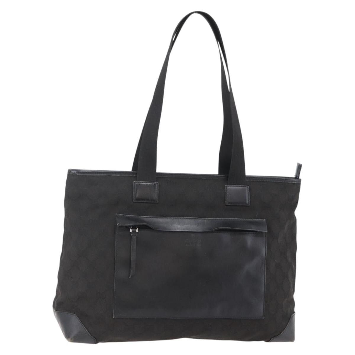 Gucci GUCCI GG Canvas Tote Bag Black Silver Size ONE SIZE - 1 Thumbnail