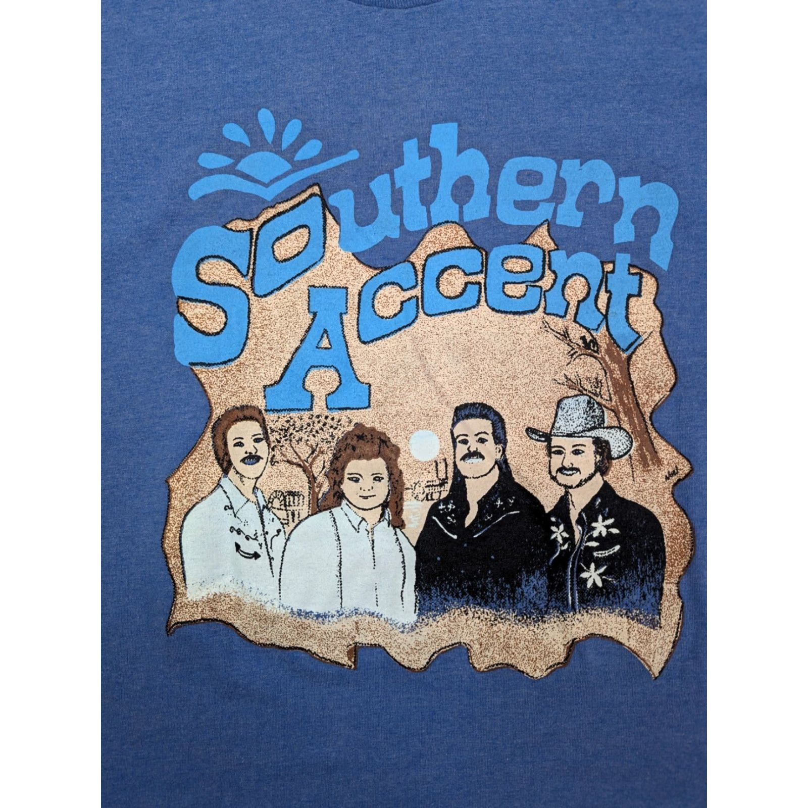 Sperry VINTAGE Southern Accent Tee Blue Shirt Screen Stars Best Sz Large Tom Perry Shirt Mens L Blue Band 80s Size US L / EU 52-54 / 3 - 2 Thumbnail