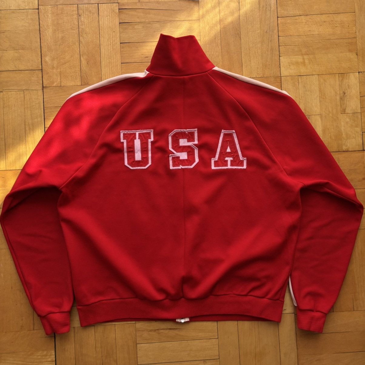 Vintage Vintage 70s Zwickel Gymnastics USA Track Jacket Red Nylon Size US M / EU 48-50 / 2 - 3 Thumbnail