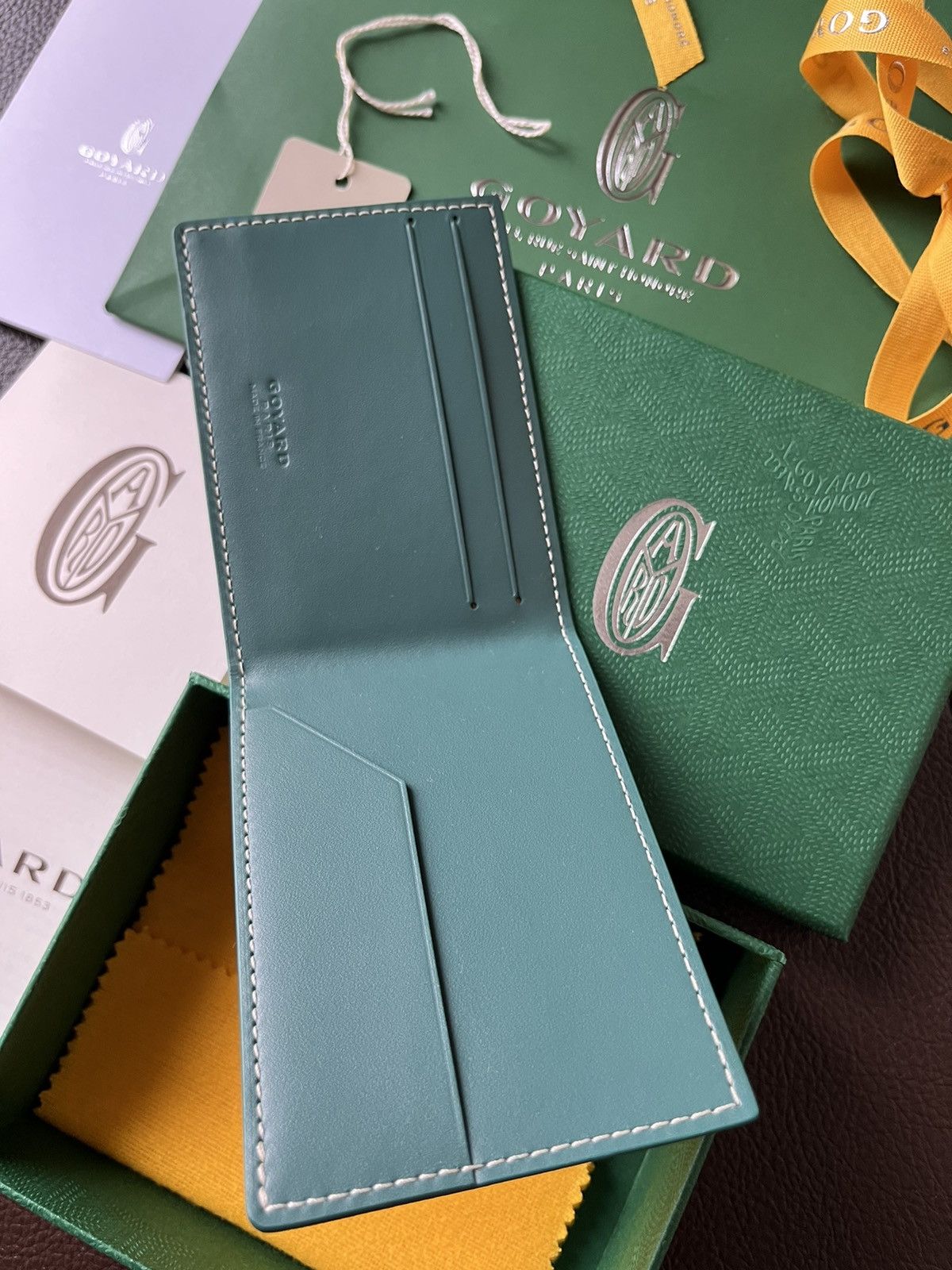 Goyard Goyard Iconic Limited Green Leather Wallet BrandNew Giftable Size ONE SIZE - 15 Thumbnail