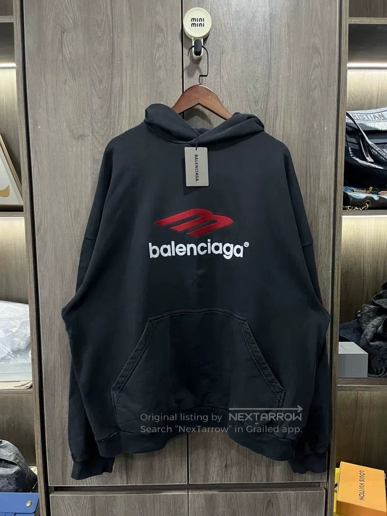 Balenciaga Balenciaga 3b embroidered hoodie Size US XL / EU 56 / 4 - 1 Thumbnail
