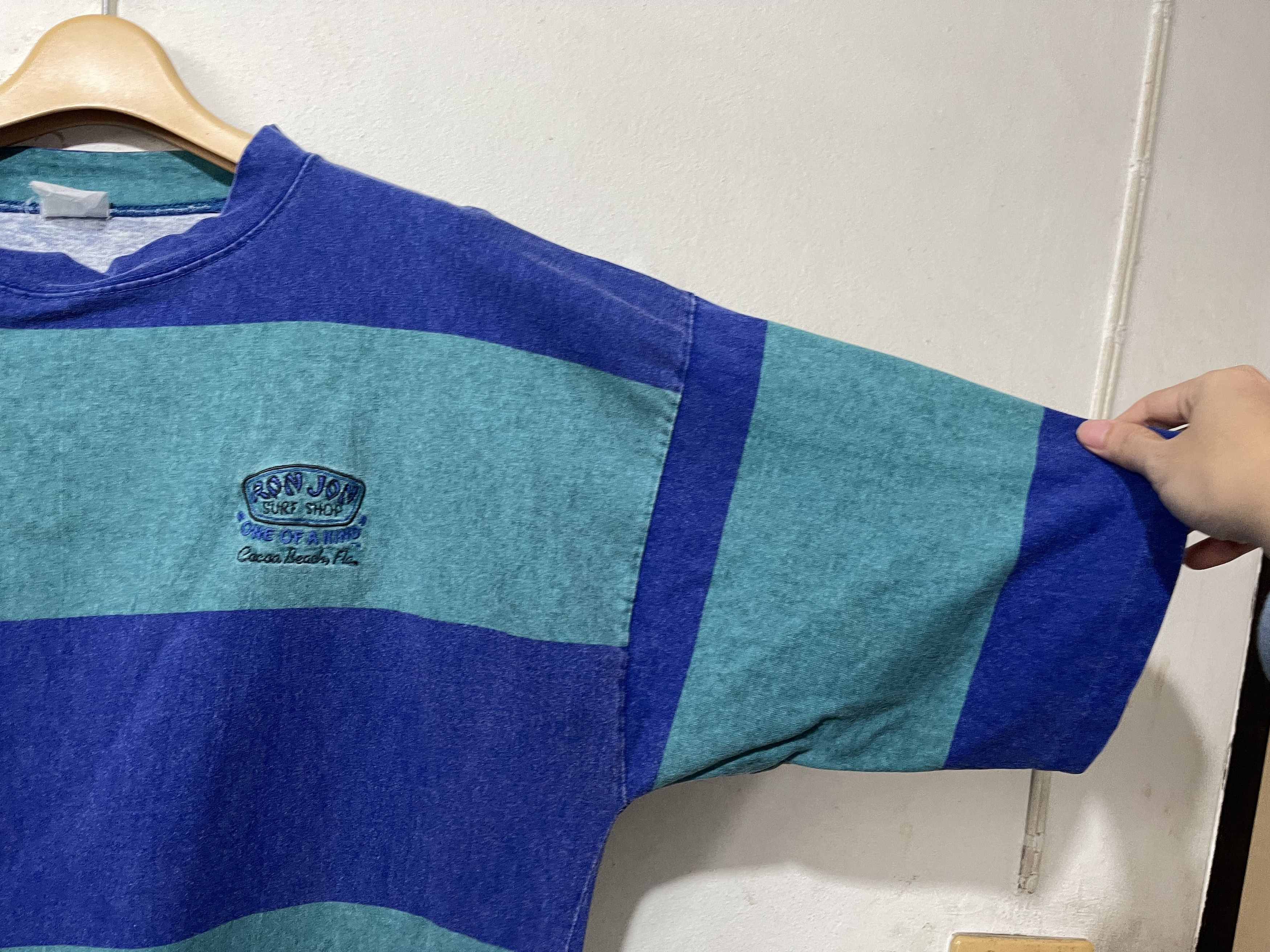 Ron Jon Surf Shop × Vintage Vintage 90s Ron Jon Surf Shop Striped Shirt Size US XL / EU 56 / 4 - 7 Thumbnail
