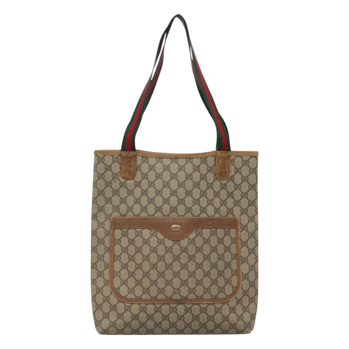 Gucci GUCCI GG Supreme Web Sherry Line Tote Bag Pvc Beige Red 40 Size ONE SIZE - 2 Thumbnail