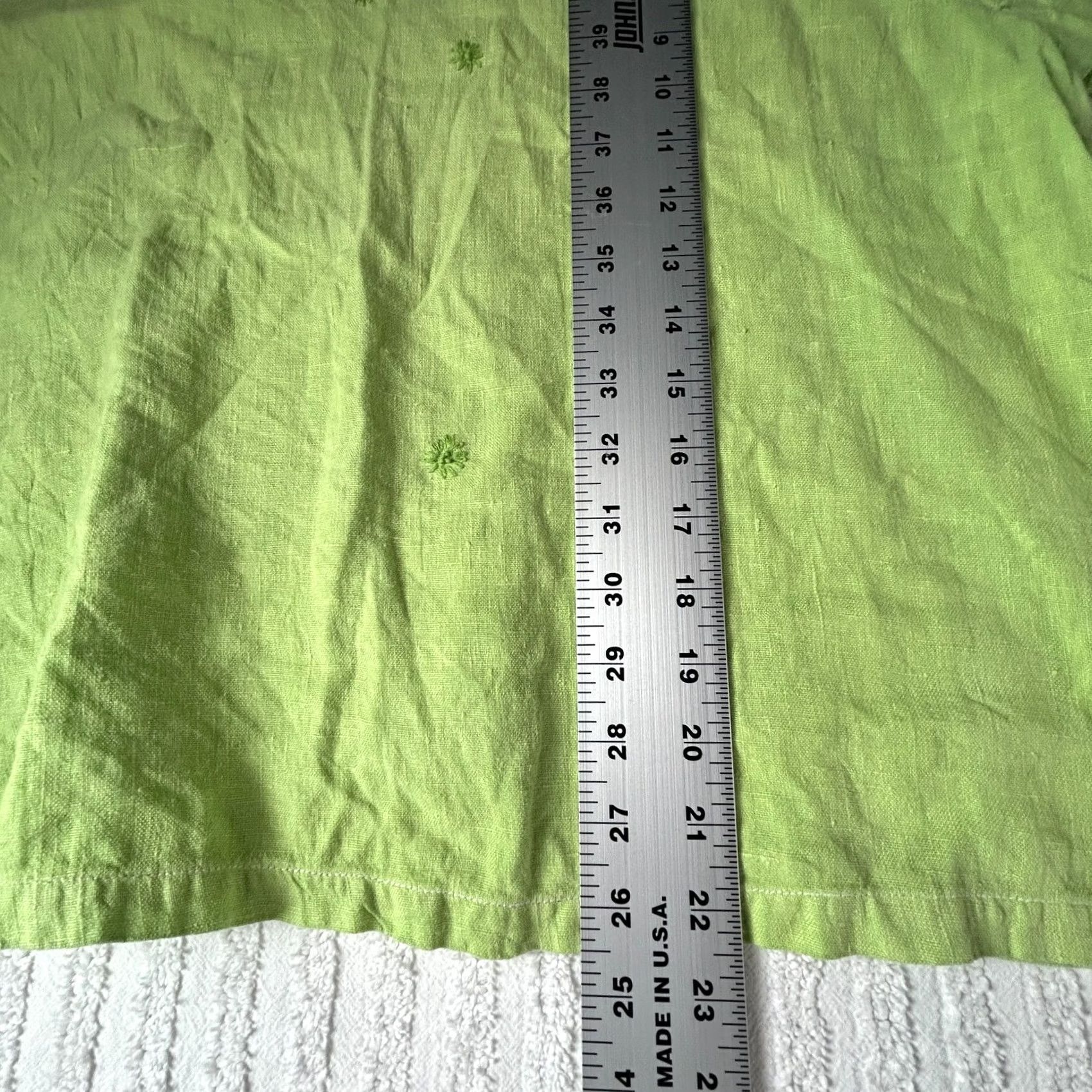 Vintage Hot Cotton Petite by Marc Ware Womens Flower Embroidered Blouse Green Long Sleeve Scoop Neck Casual Blouse Adults Womens Size L / US 10 / IT 46 - 5 Thumbnail