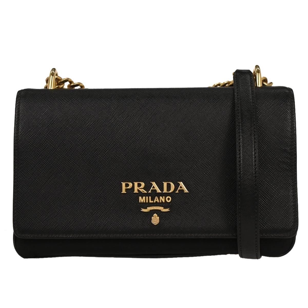 Prada Prada Chain Flap Crossbody Bag Saffiano Leather Size ONE SIZE - 1 Thumbnail