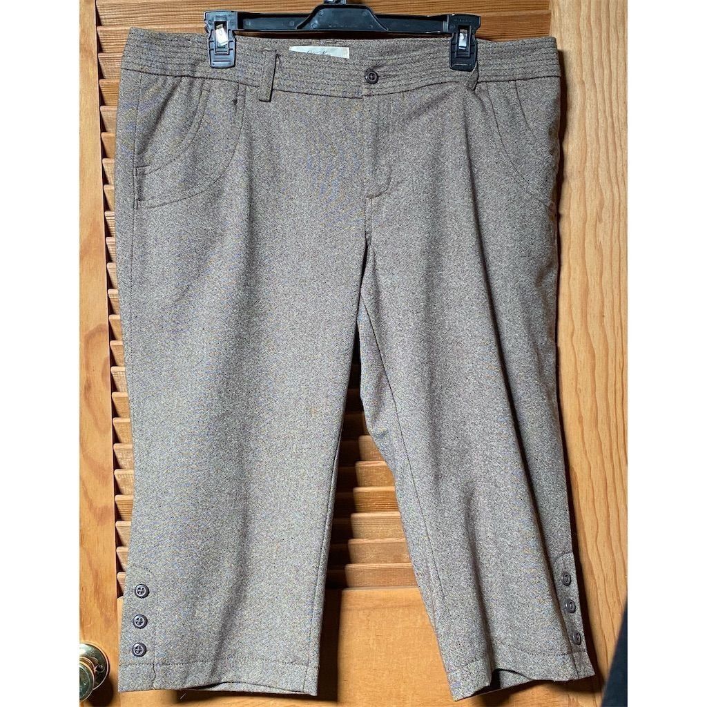 Old Navy Old Navy Low Rise Women's Brown Tweed Capri Pants Size 14 Size 36" / US 14 / IT 50 - 1 Thumbnail