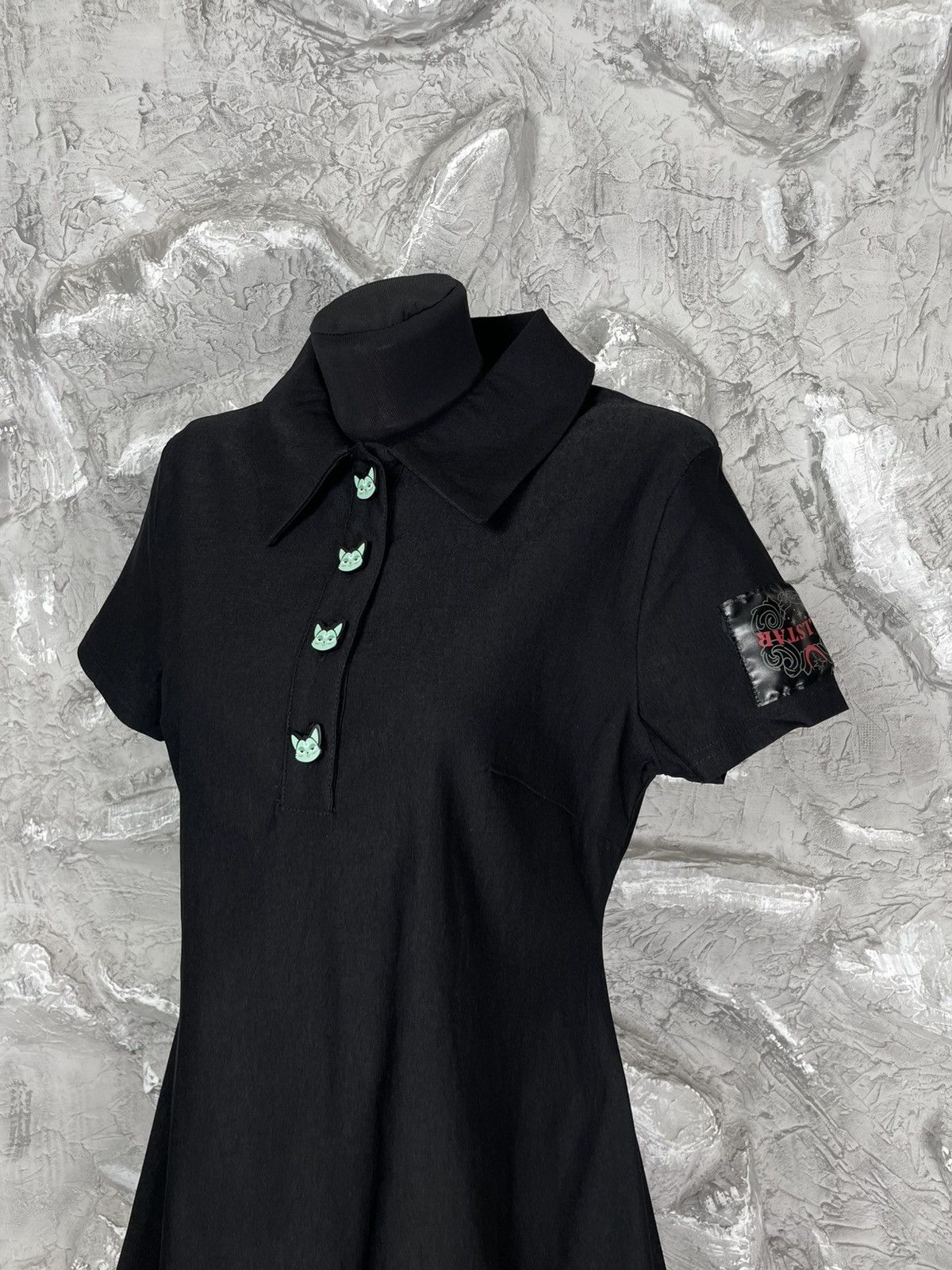 Killstar Killstar Y2K Cats Buttons Dress Gothic Punk Witch Style Size L / US 10 / IT 46 - 5 Thumbnail