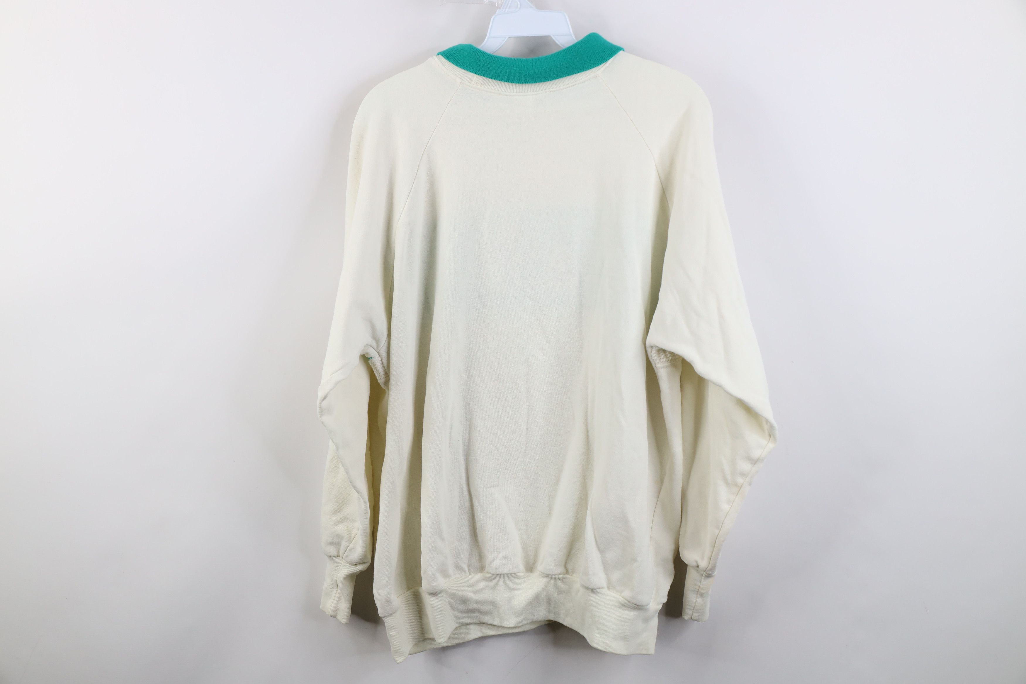 Vintage Vintage 90s Streetwear Flower Collared Sweatshirt USA Size L / US 10 / IT 46 - 9 Thumbnail