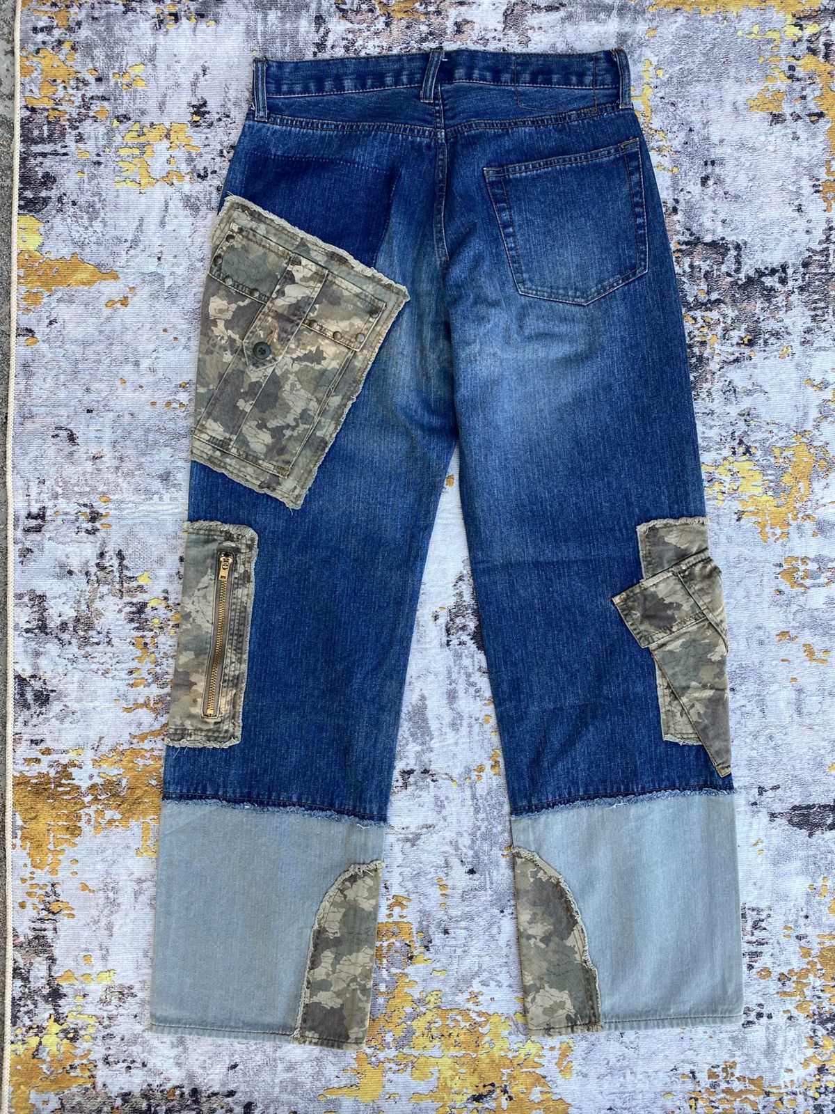 PPFM PPFM patchwork rebuild denim pants camouflage cargo pockets Size US 30 / EU 46 - 6 Thumbnail