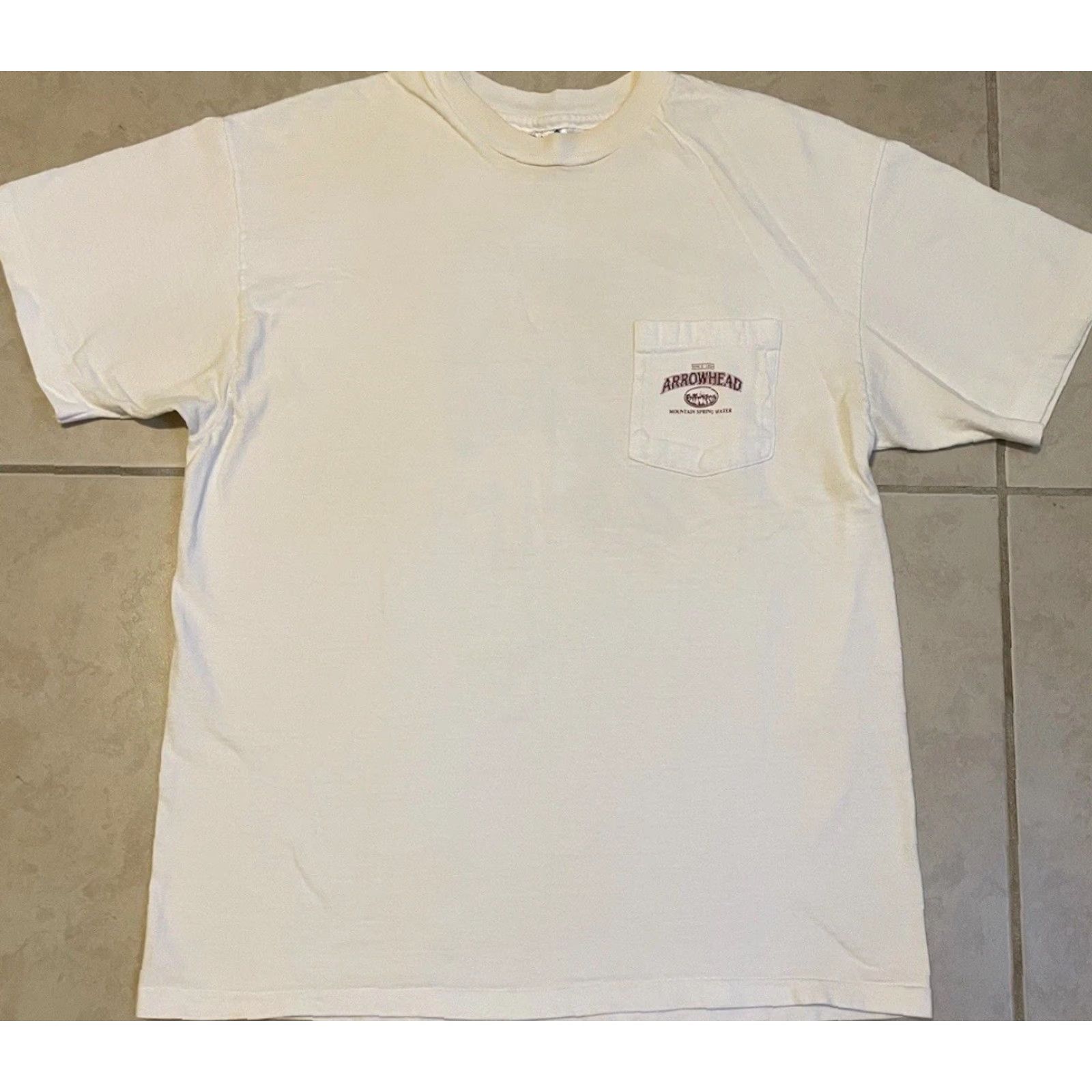 Vintage VINTAGE 90s Arrowhead Water Faded Distress California Promo Shirt M White Graphic Tee Mens 80s Grunge Surf Skate Rock Size US M / EU 48-50 / 2 - 2 Thumbnail