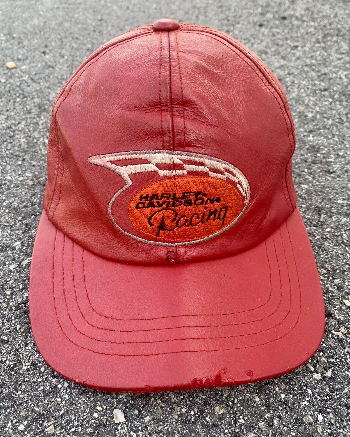 Genuine Leather × Harley Davidson × Vintage Vtg harley davidson leather hat Size ONE SIZE - 1 Thumbnail