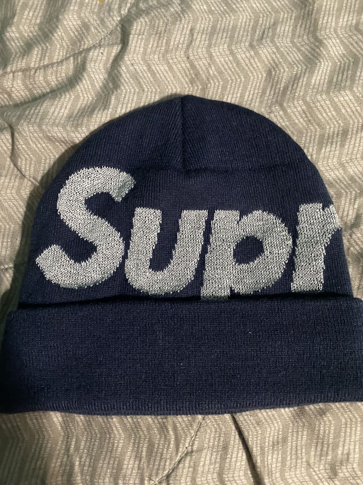 帽子 Supreme Reflective Jacquard Beanie\"Navy\" Supreme Reflective Jacquard Beanie Navy Size: ONE SIZE | eBay