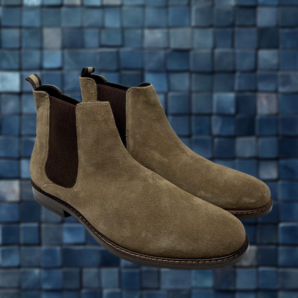 Vintage Aiden & Mason Boots Mens Size 13 Taupe Suede Chelsea Pull On Size US 13 / EU 46 - 1 Thumbnail