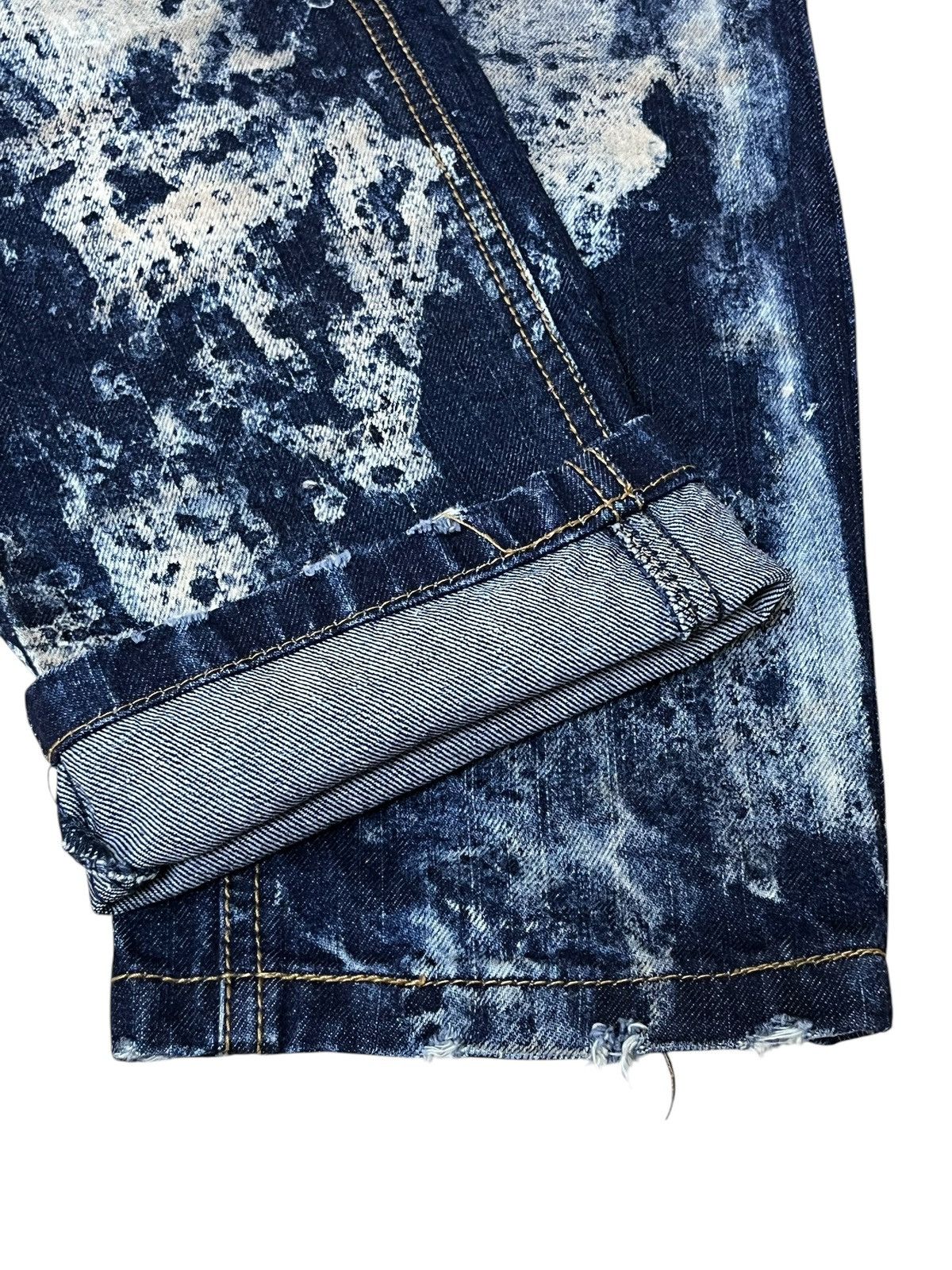 Japanese Brand SICK🔥KROME NEW YORK TYE DYE DISTRESSED STYLE JEANS Size US 31 - 13 Thumbnail
