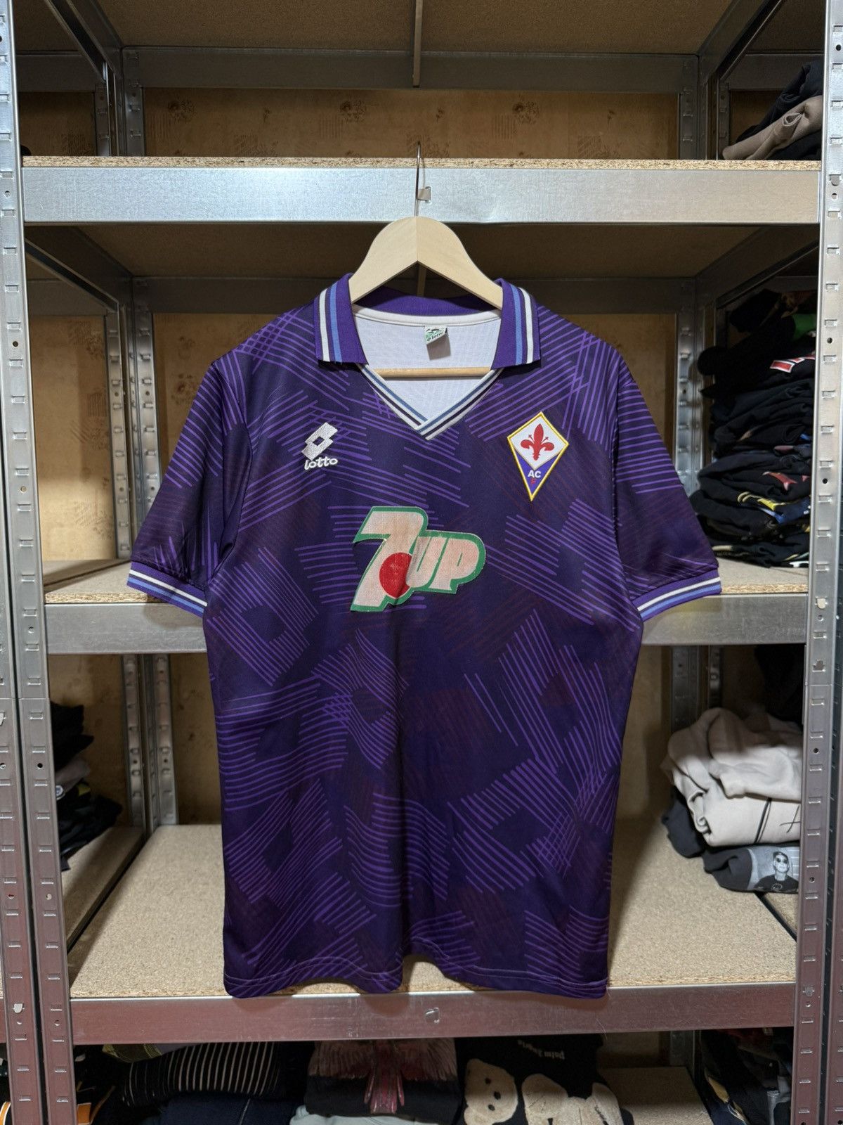 Lotto Sport × Vintage Vintage Lotto Fiorentina 1992/93 Home Soccer Jersey Bootleg Size US XL / EU 56 / 4 - 1 Thumbnail