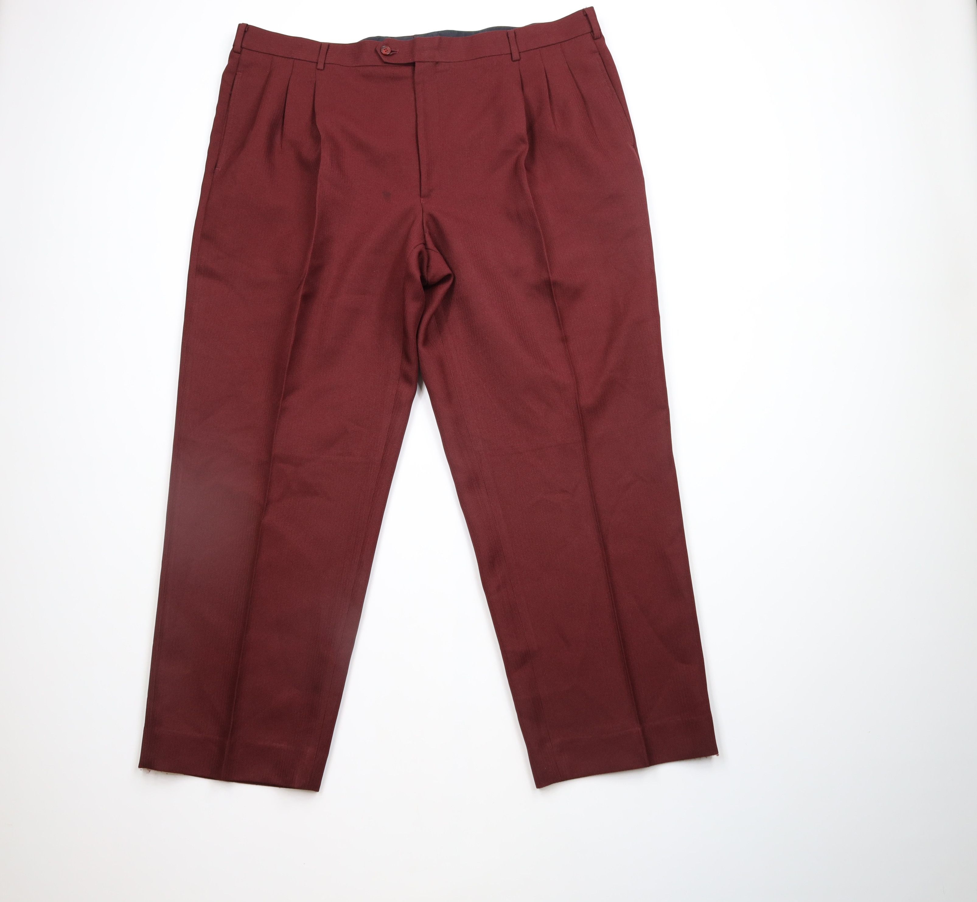 Vintage Vintage 90s Streetwear Pleated Wide Leg Chino Pants Red Size US 44 / EU 60 - 1 Thumbnail