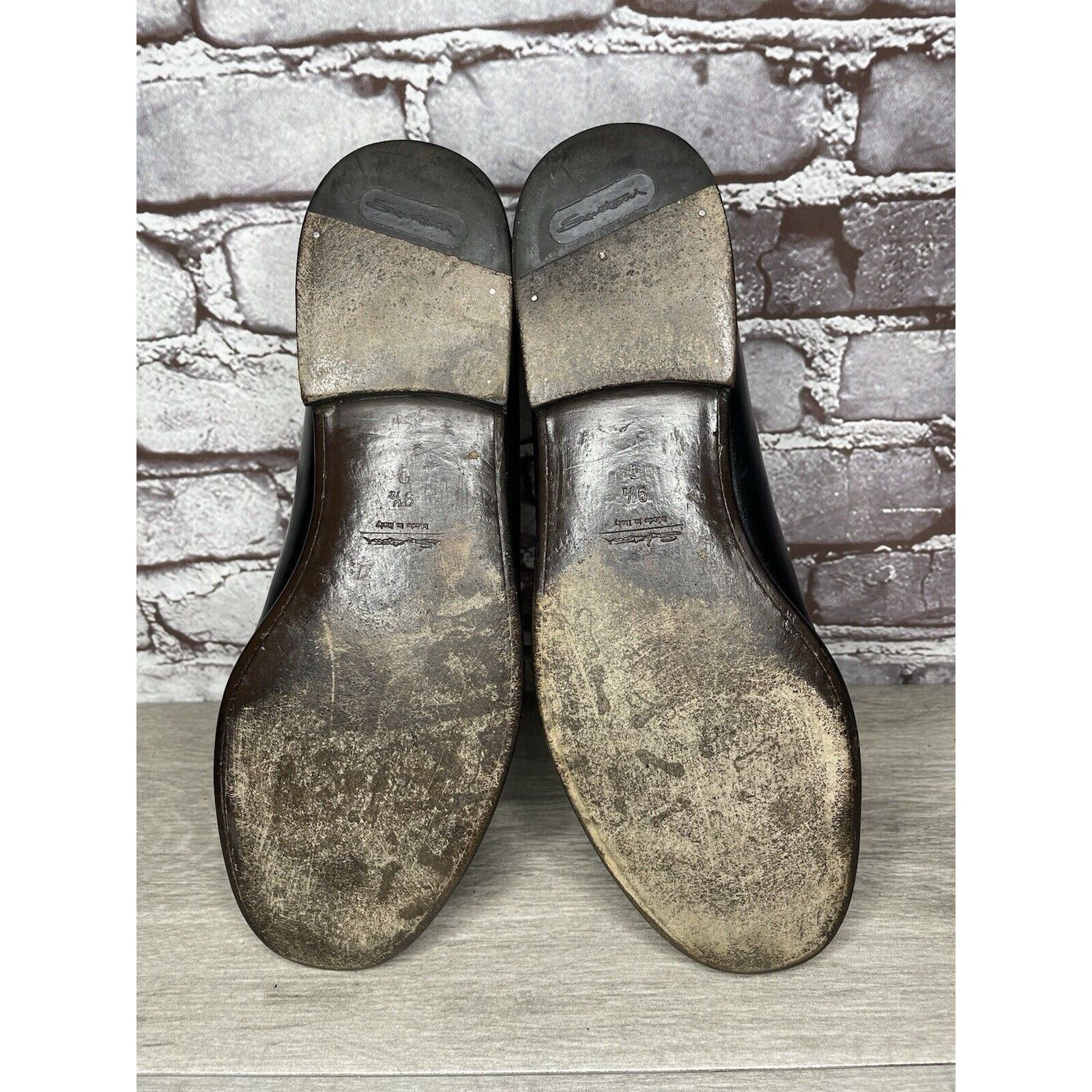 Santoni Santoni Black Leather Moc Toe Slip On Dress Loafers Shoes Me Size US 9.5 / EU 42-43 - 22 Thumbnail
