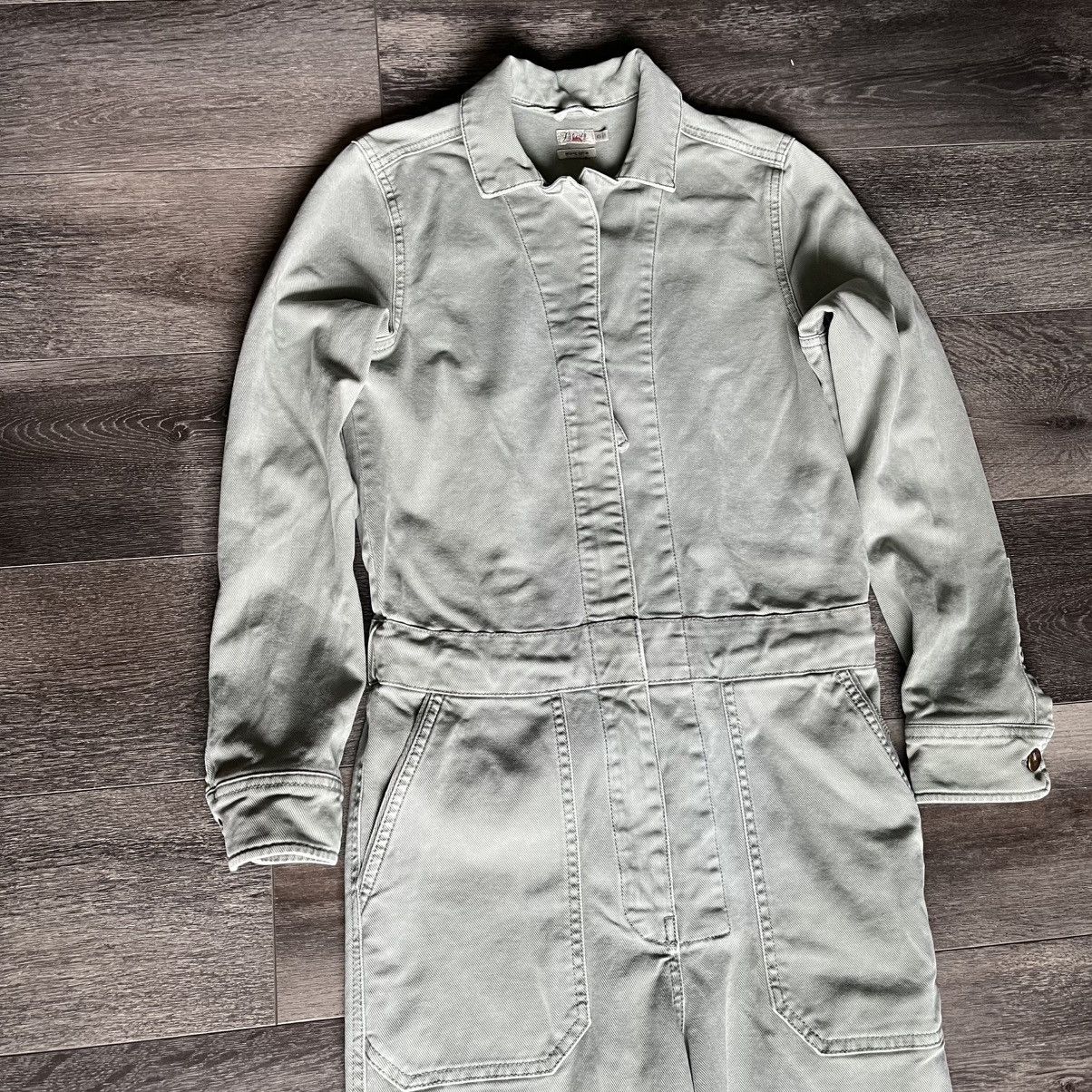 Faherty Faherty Overland Twill Utility Jumpsuit Size XS Olive Green Size 28" / US 6 / IT 42 - 2 Thumbnail