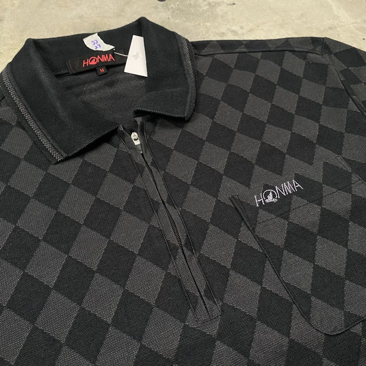 Designer × Japanese Brand × Vintage Honma Diamond Checkered Halfzip Polos Tee Size US M / EU 48-50 / 2 - 3 Thumbnail
