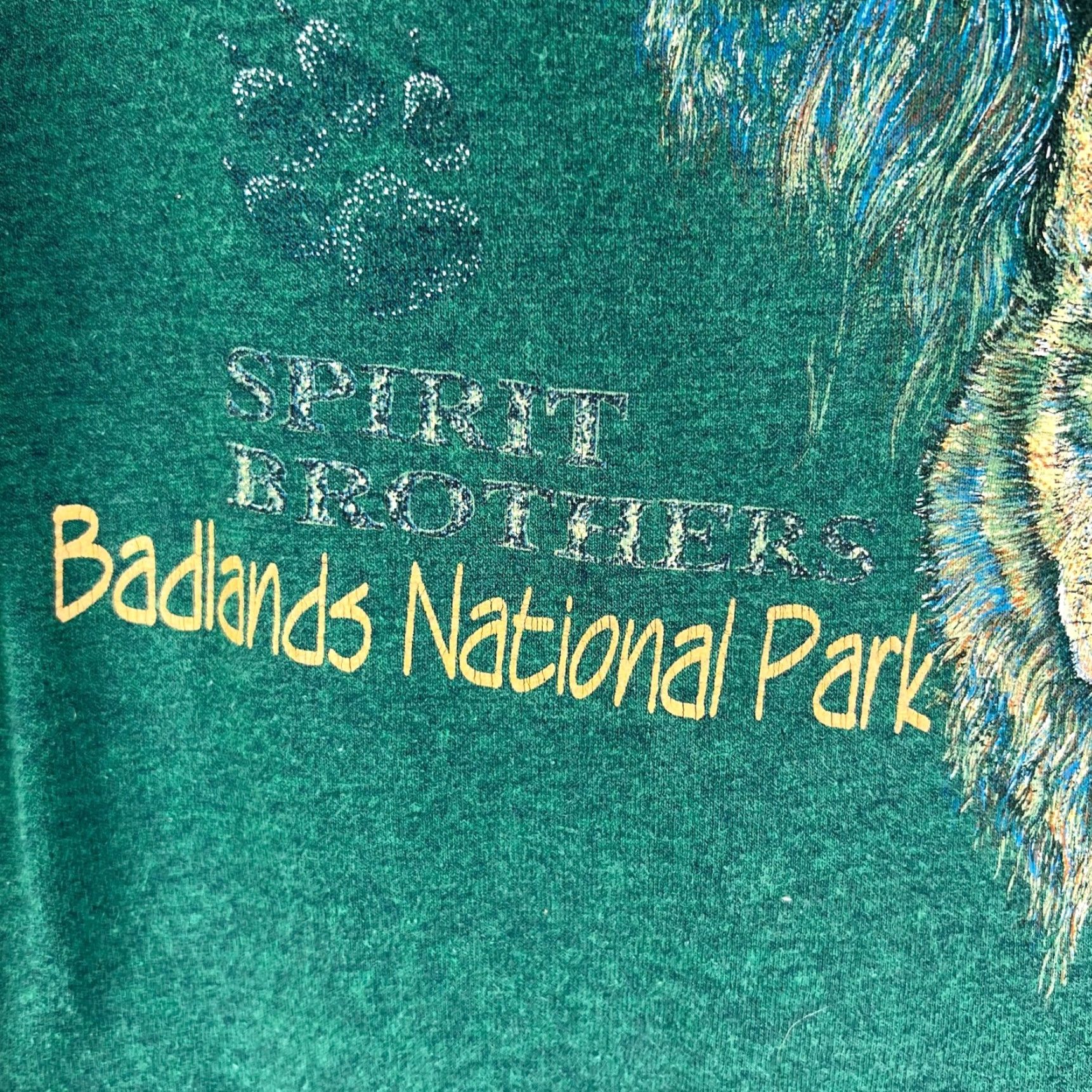 Vintage VINTAGE Het-T Badlands Nat. Park T Shirt Adult XL Green Solid Logo 90s Western Mens Size US XL / EU 56 / 4 - 2 Thumbnail