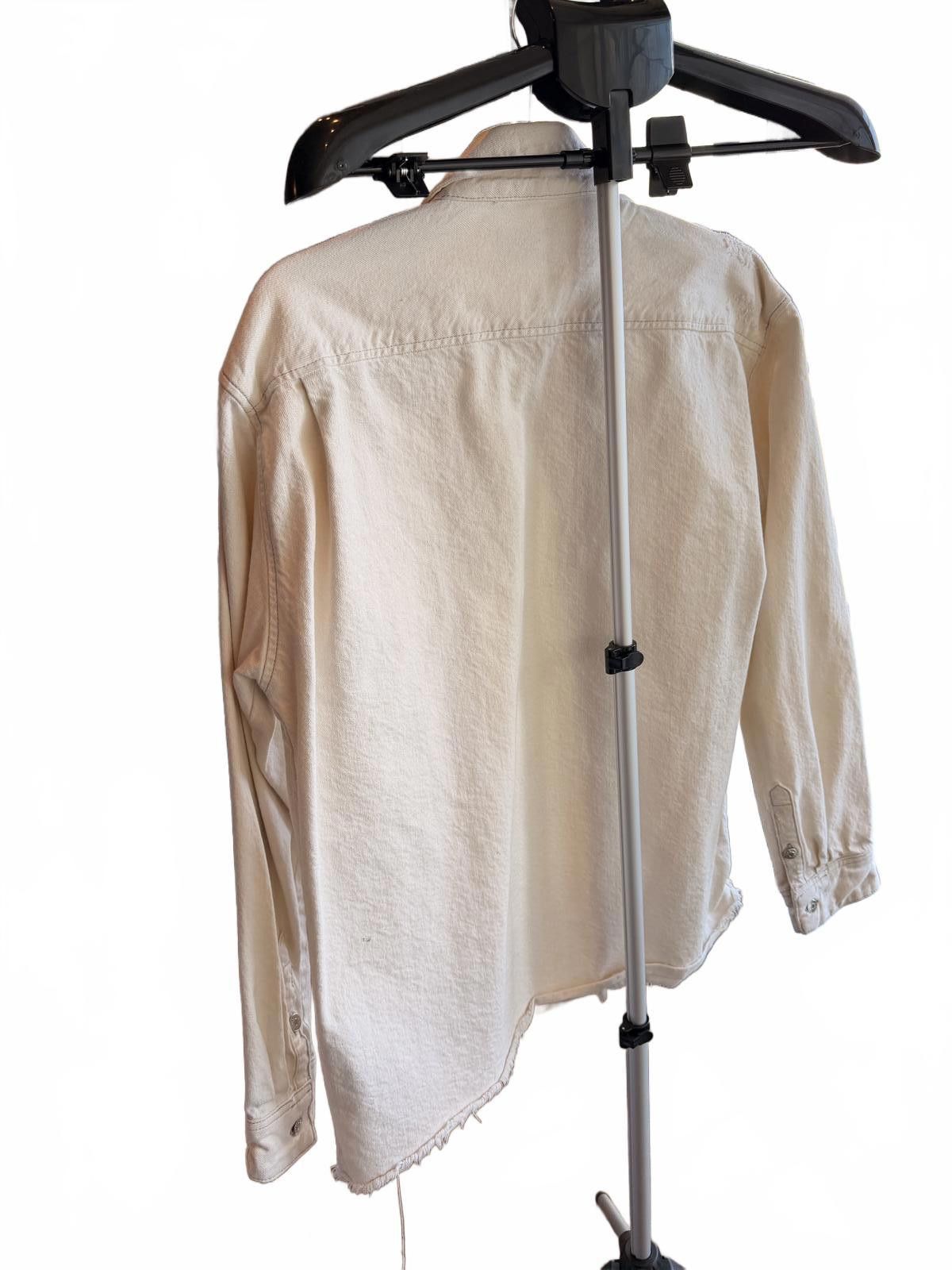 Other The Kooples Jeans White Denim Shirt Jacket Size ONE SIZE - 2 Thumbnail