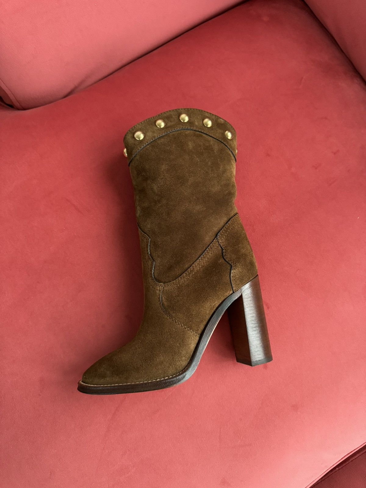 Saint Laurent Paris Saint Laurent Kate brown suede boots, 36 it Size US 6 / IT 36 - 1 Thumbnail