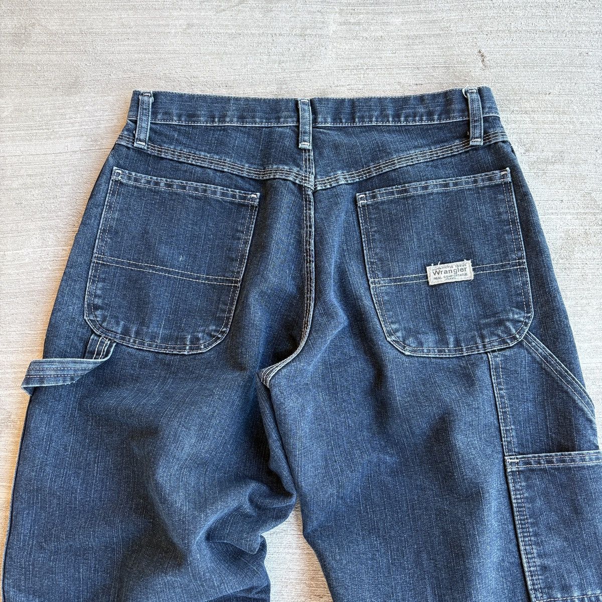 Vintage 2000s Wrangler Carpenter Dark Wash Denim Jeans Size US 31 - 4 Thumbnail