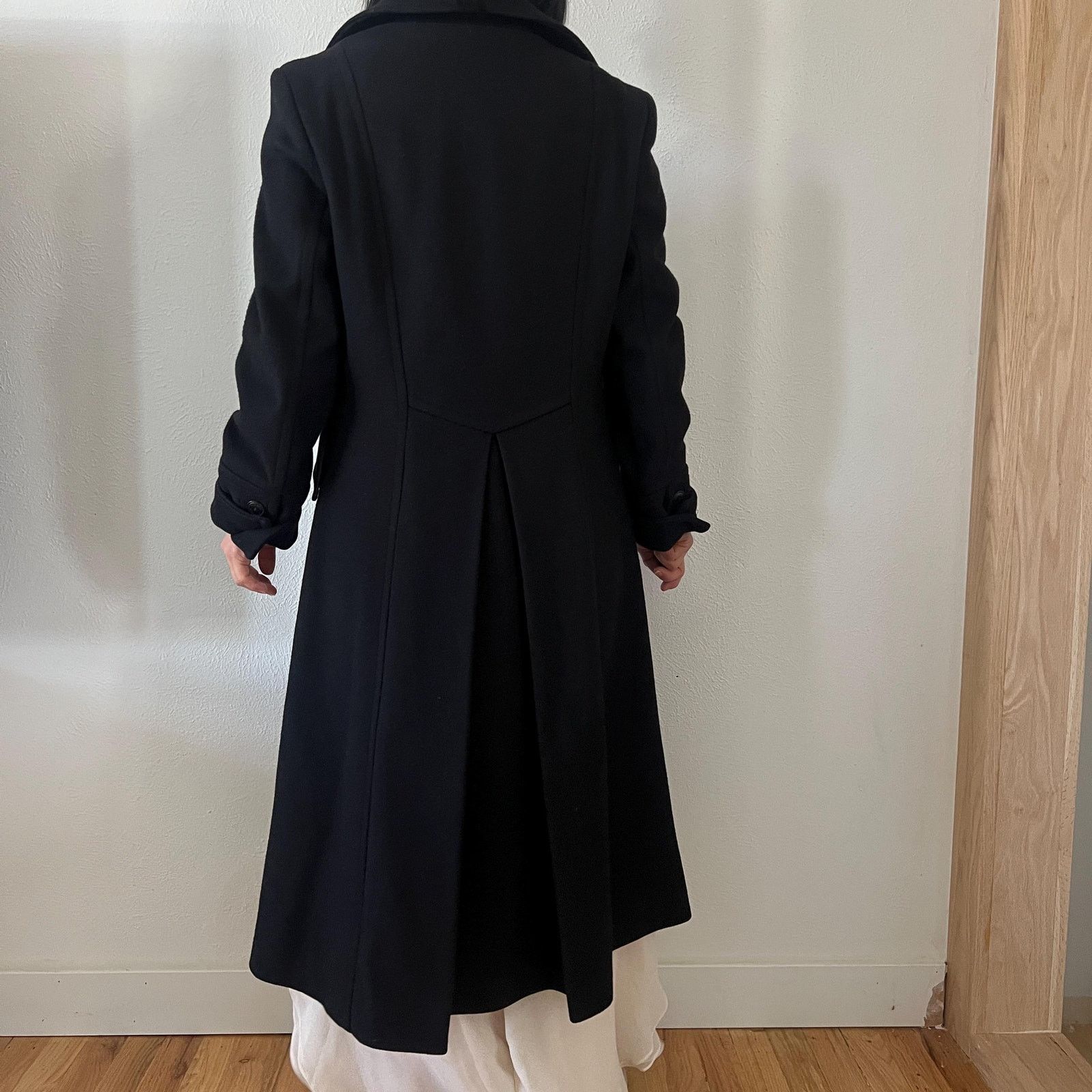 Vintage Vintage 90s Black wool classic clean line coat size 6 Size M / US 6-8 / IT 42-44 - 5 Thumbnail