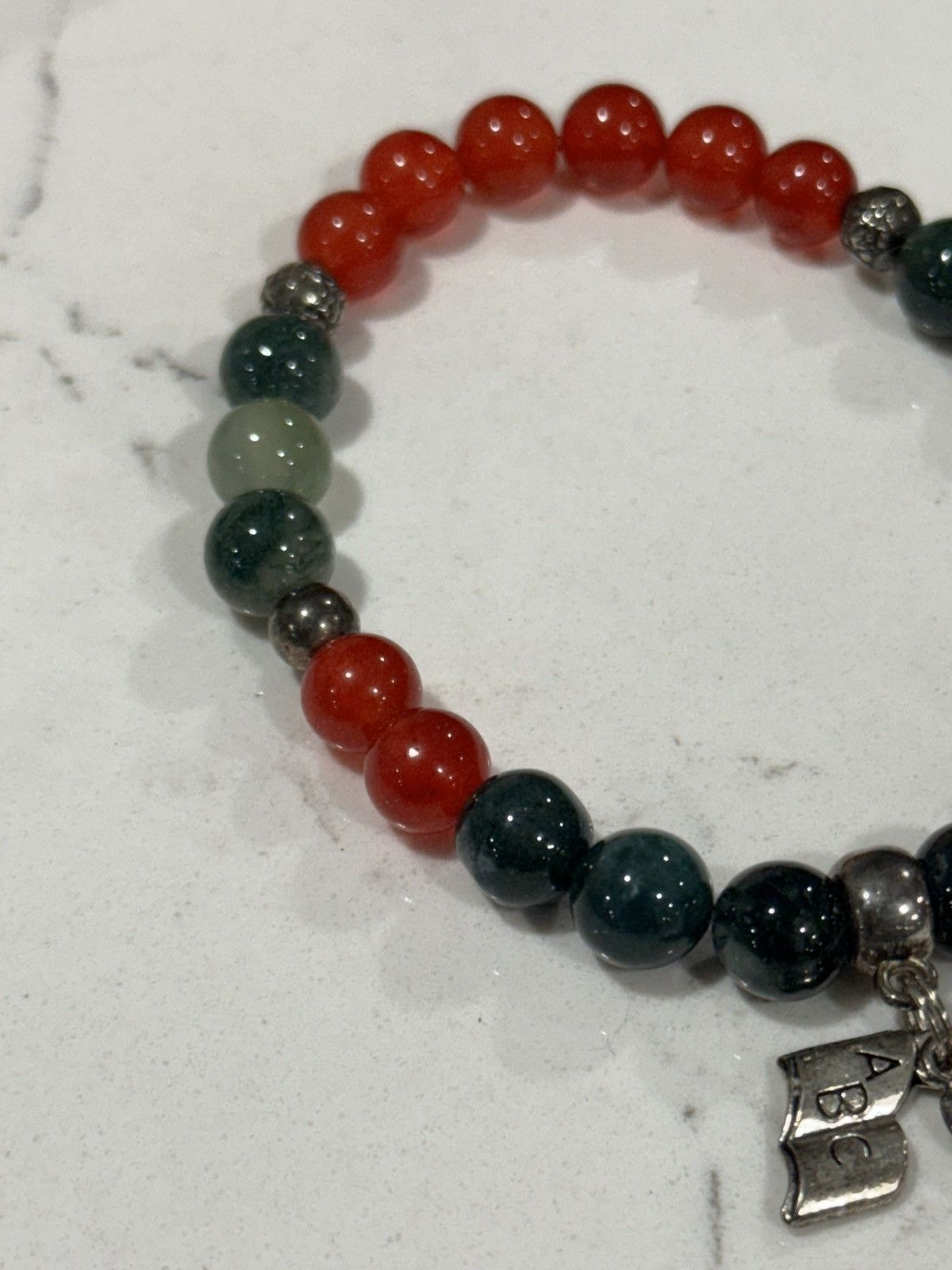 Handmade Handmade Gemstone Talisman Teacher Bracelet agatejade,silver Size ONE SIZE - 8 Thumbnail