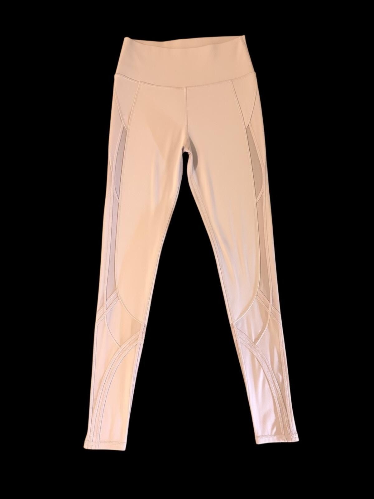 Unknown London Light Pink High-Waisted w/ Mesh Leggings Alo size Medium EUC Size 32" / US 10 / IT 46 - 2 Thumbnail