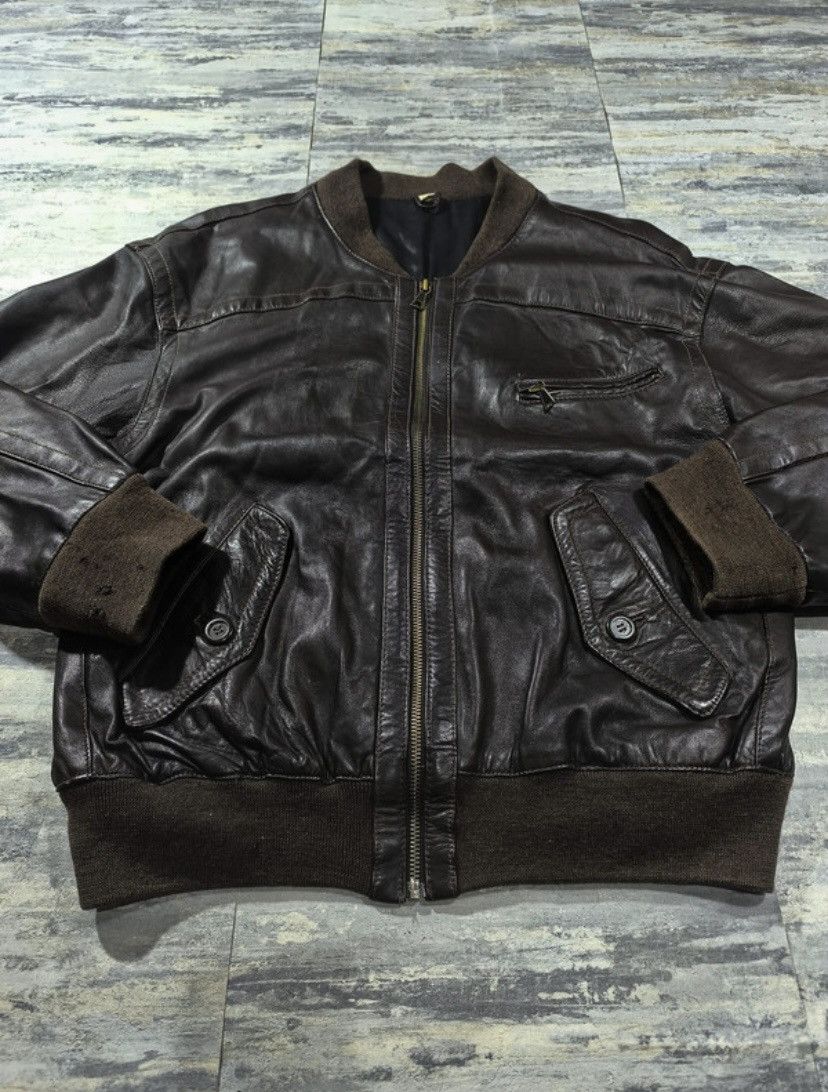 Genuine Leather Vintage 90s leather bomber jacket Size US M / EU 48-50 / 2 - 4 Thumbnail
