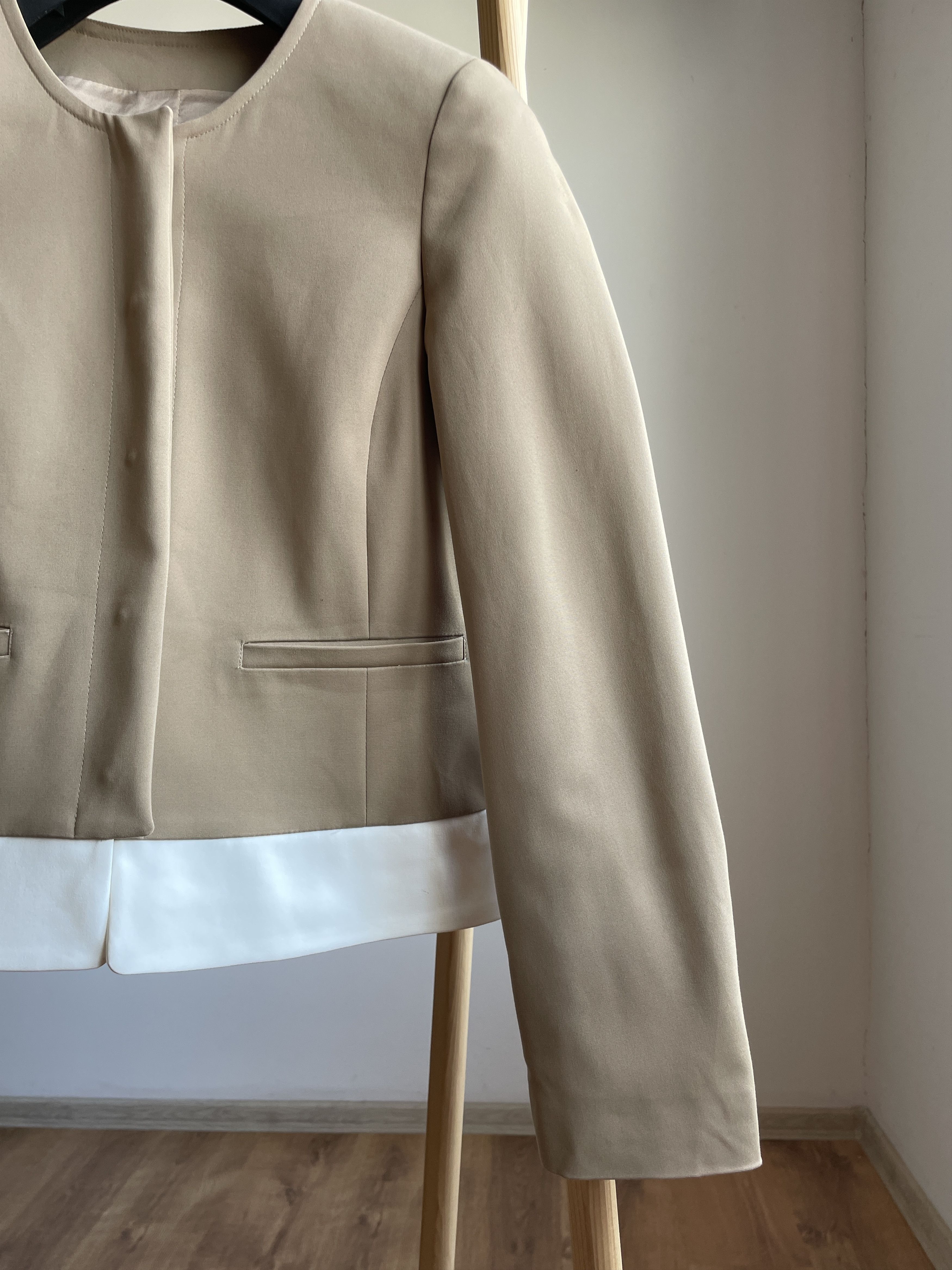 MAX&Co. Max & Co. Max Mara Womens Collarless Cotton Blend Blazer Size XS / US 0-2 / IT 36-38 - 4 Thumbnail