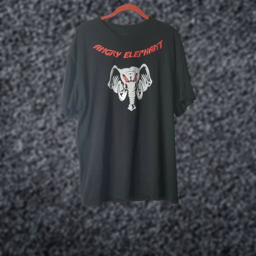 Gildan VINTAGE Angry Elephant T-Shirt Mens XL Black Double-Sided Retro 1980s Theme Crew Neck Cotton Gildan Mens XL Black Double-Sided Retro Elephant Shirt Size US XL / EU 56 / 4 - 1 Thumbnail