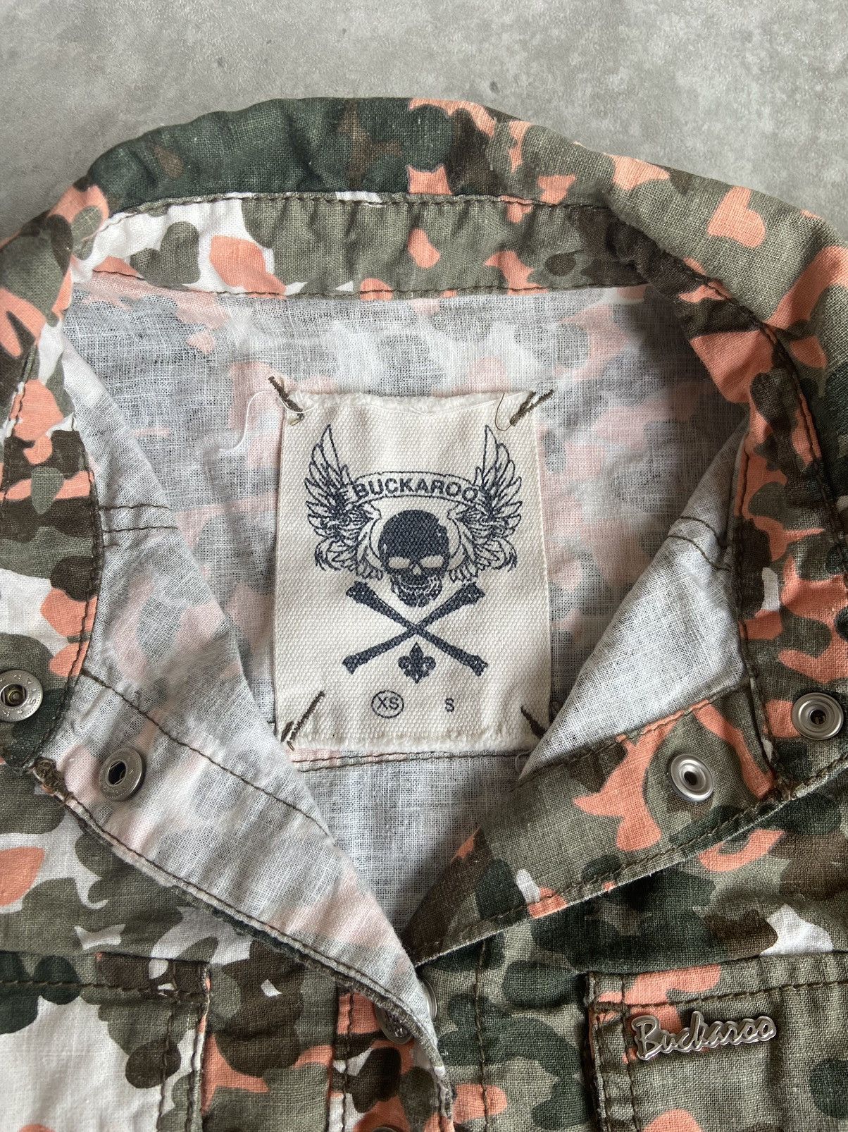 14th Addiction Buckaroo Camo Button Shirt Rock Punk Style Size US XS / EU 42 / 0 - 4 Thumbnail