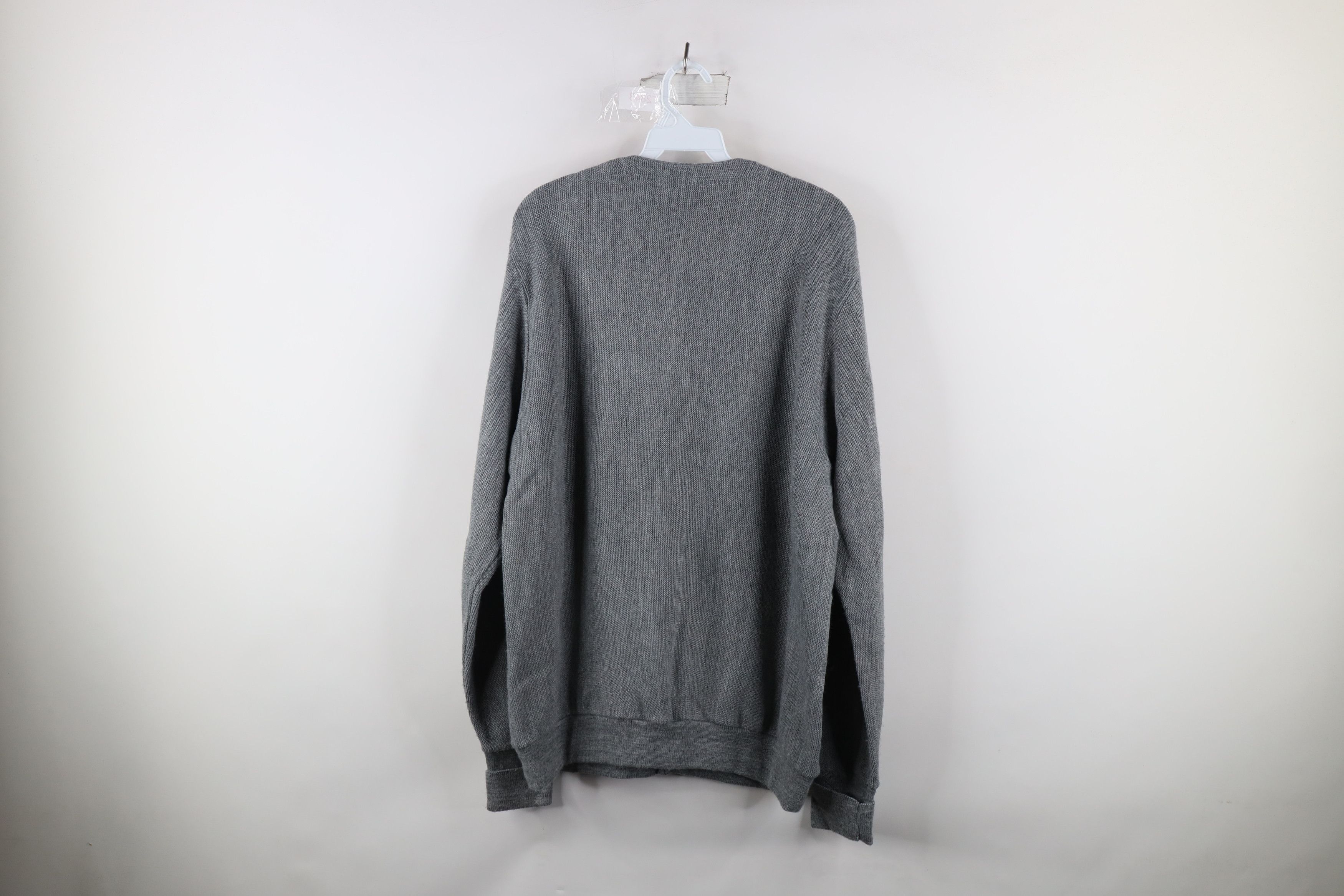 Izod Vintage 90s Izod Out Knit Button Cardigan Sweater Gray USA Size US L / EU 52-54 / 3 - 7 Thumbnail