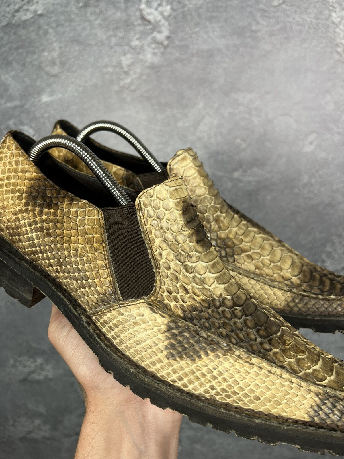 Leather × Vintage Vintage Handcrafted Genuine Python Leather Shoes Size US 9 / EU 42 - 5 Thumbnail