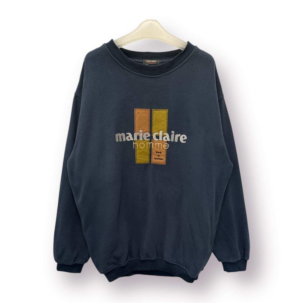 Japanese Brand ⚡️ MARIE CLAIRE HOMME ROUNDNECK SWEATSHIRT - L Size US M / EU 48-50 / 2 - 2 Thumbnail